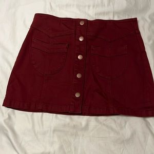 Button-up Burgundy Skirt